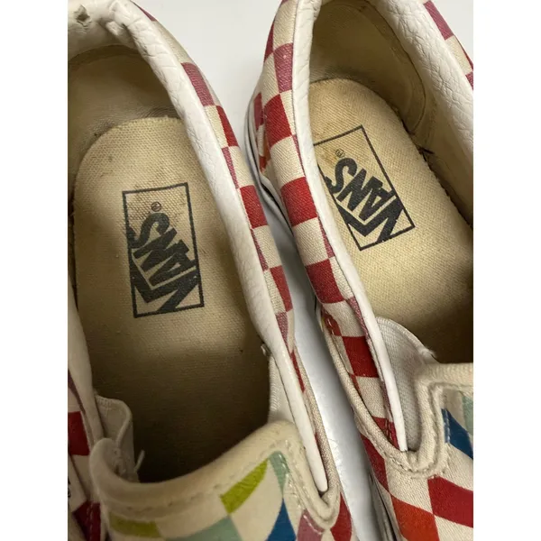 Vans Classic Slip-On Rainbow Checkerboard Pride Shoes Women's 8 Men's 6.5 - Image 8