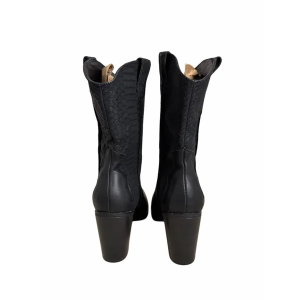 Mia Cindy Embossed‎ Western Cowboy Boot in Black Python Size 7 Block Heel - Image 5