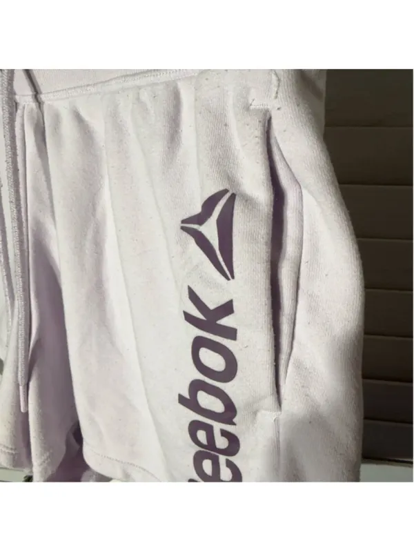 Reebok shorts cotton cord tie waist activewear athleisure gym pilates running L - Image 3