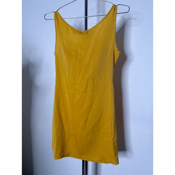 Miaou Ginger Dress Mustard Yellow Cowl Neck Satin Mini Dress Sleeveless - Image 6