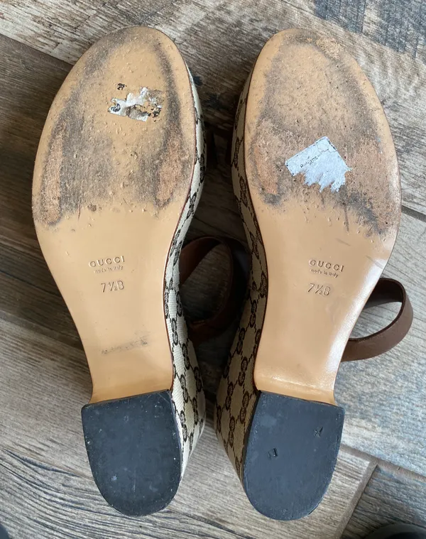 Gucci Slides GG Logo Sandals Wedge - Image 7