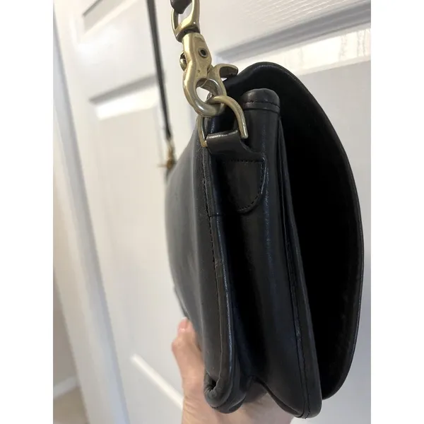 Vintage Black Leather‎ Coach Turn Lock Convertible Black Leather Y2K Classic - Image 9