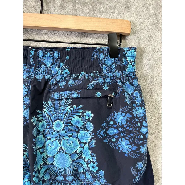 Seafolly‎ Blue Floral Swim Shorts Boardshorts Elastic Waist Resort Beach Small - Image 6