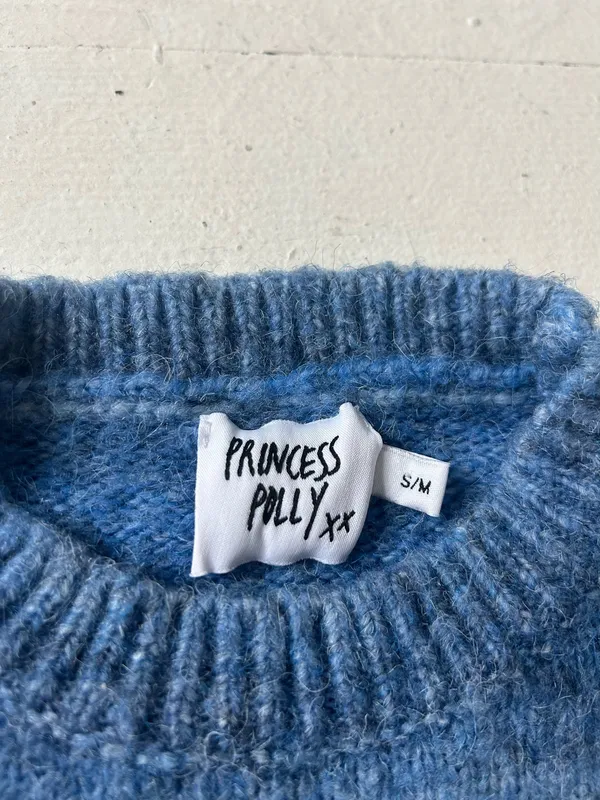 Princess Polly Blue Cropped Knit Sweater - Image 3