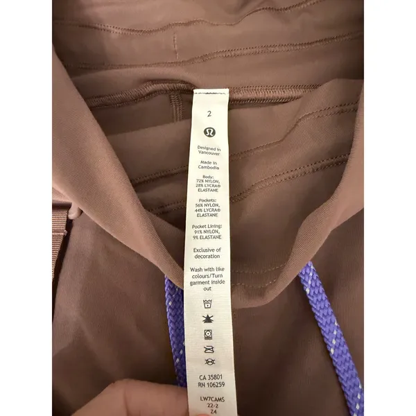 Lululemon Cargo SHR Hiking Short 8 Dark Oxide Purple Drawcord LW7CAMS Size 2 NWT - Image 8