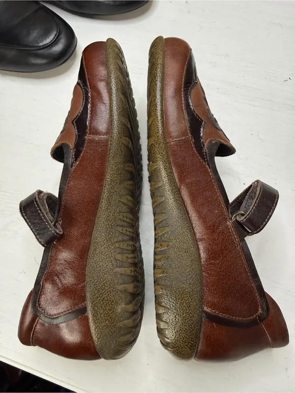 Naot Motu Mary Jane Flats Brown Leather Slip On Comfort Fit Boho Casual Sz 7 - Image 5