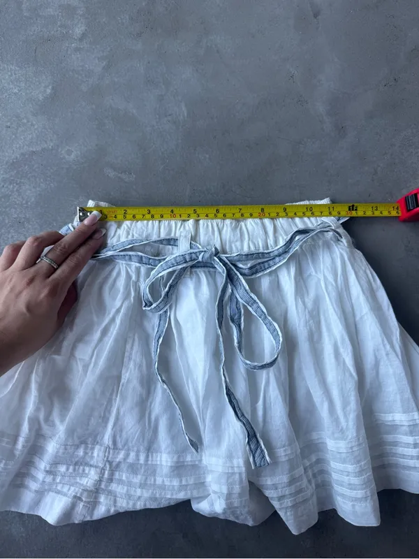 Vintage Abercrombie & Fitch 100% cotton mini skirt with blue tie up detail - XS - Image 8