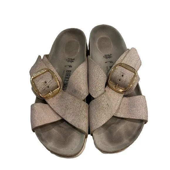 Birkenstock Siena Big Buckle Sandals‎ Washed Metallic Rose Gold - Image 2