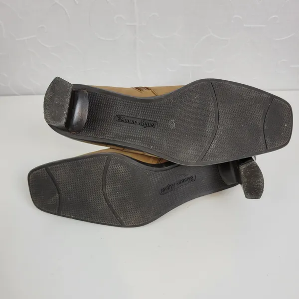 Etienne Aigner Womens Boots Size 7.5 Brown Suede Block Heels Ankle High - Image 3