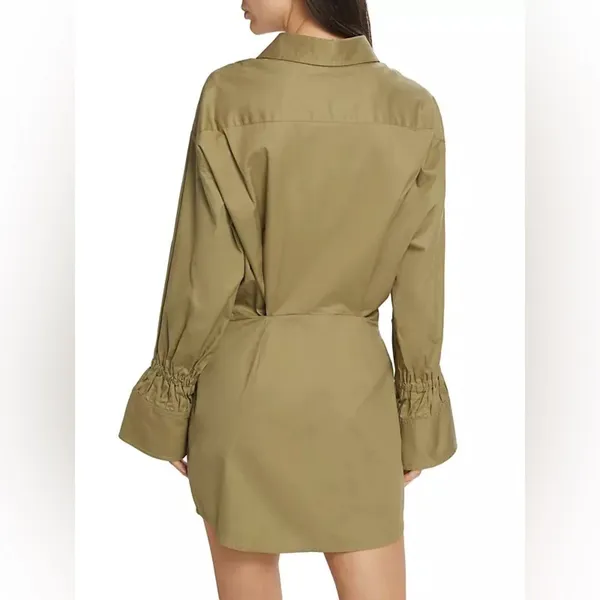 En Saison Hardin Button Down Shirt Dress in Sage Green Size Small NWT - Image 7