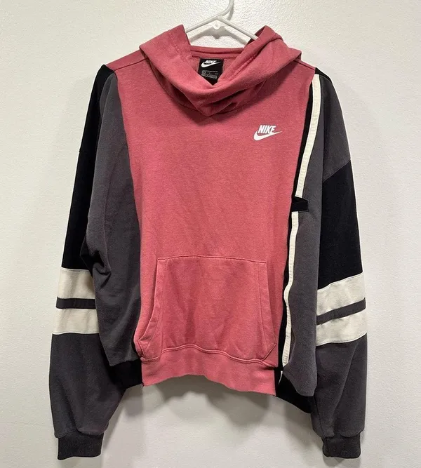 Nike sweatshirt! Nike + vintage reworked custom made pink & gray size M/L! - Image 2