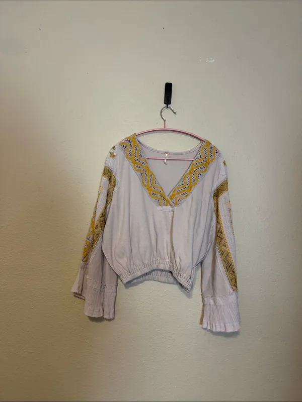 Free People‎ Cross Country Embroidered Top Womens Size Small - Image 2