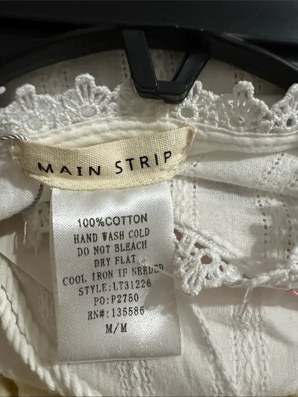Main Strip White Embroidered Tassel sleeveless top - Image 5