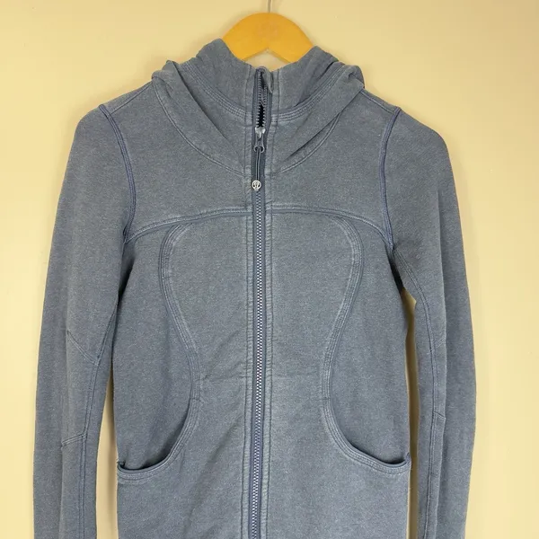 Lululemon Women’s Scuba Full Zip Hoodie Navy Blue Athletic Activewear Size 2 - Image 3
