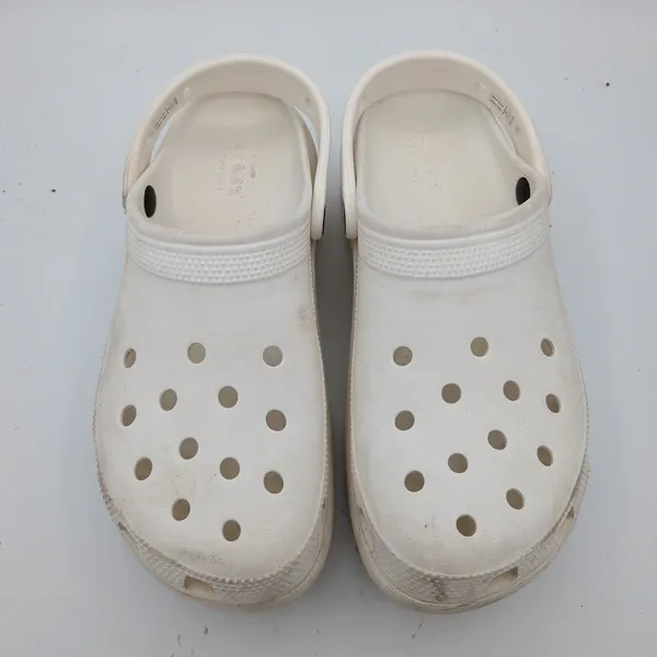 Crocs Classic Platform Clog White Platform Sandals‎ Womens 10 Chunky 206302-100 - Image 4