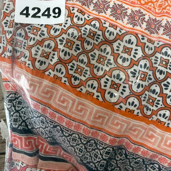 Ramy Brooks‎ orange and blue printed silk dress size medium - Image 8