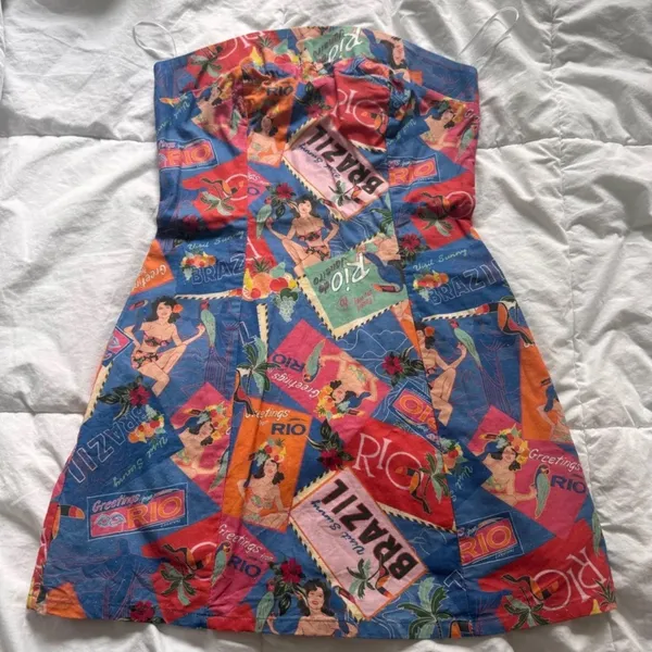 Peppermayo Catching Flights Postcard Mini Tube Dress - Image 2