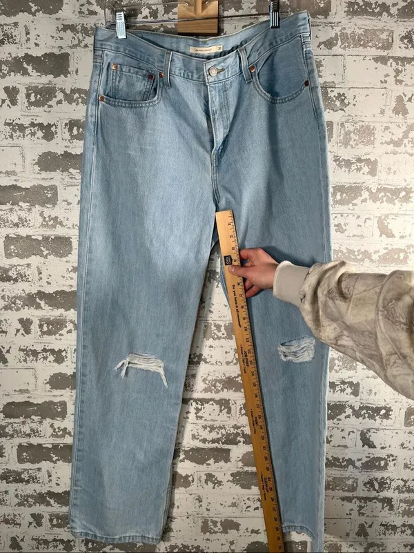 Levi’s | low pro straight 31 light washed denim jeans distressed - Image 4