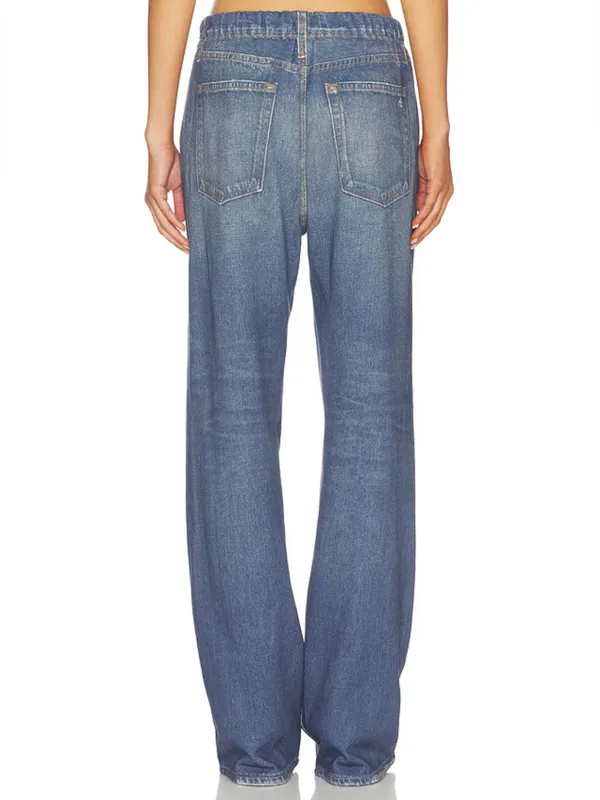 Rag & Bone Miramar Fleece Wide Leg Faux Jean Pants - Image 4