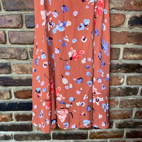 Hutch Burnt Orange Floral Declan Sleeveless Midi Dress Women's Size 8 - Image 5