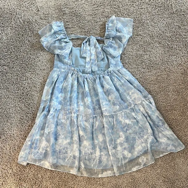 Storia Blue Floral Dress - Image 3