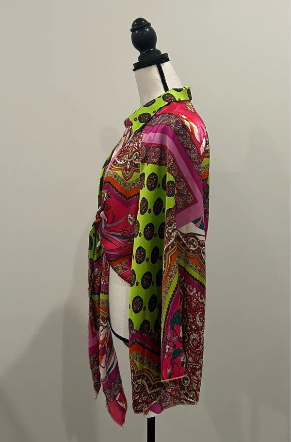 Shein Curve Tie Front Blouse - Image 2