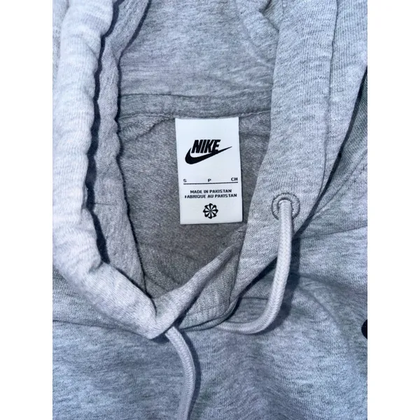 Nike Sportswear Women's Small Grey Pullover Hoodie Embroidered Logo Fleece - Image 2