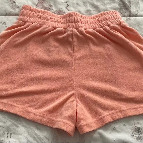 Forever 21 orange athletic cotton paperbag athleisure shorts, size XS loungewear - Image 5