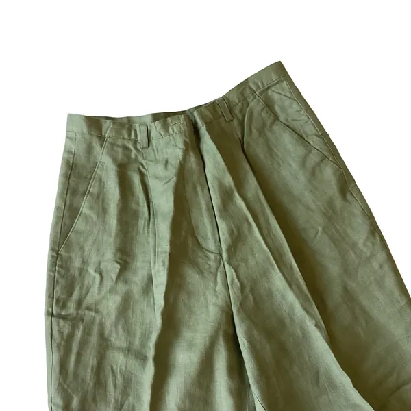 Anne Larson Linen Dress Pants Green Size 12 - Image 4