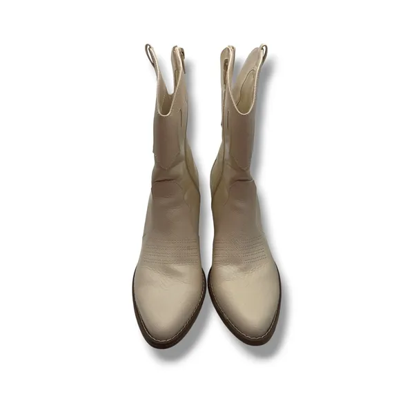 Mix No.‎ 6 Brycen Western Cowboy Boots Womens 9M Cream Faux Snakeskin Block Heel - Image 2
