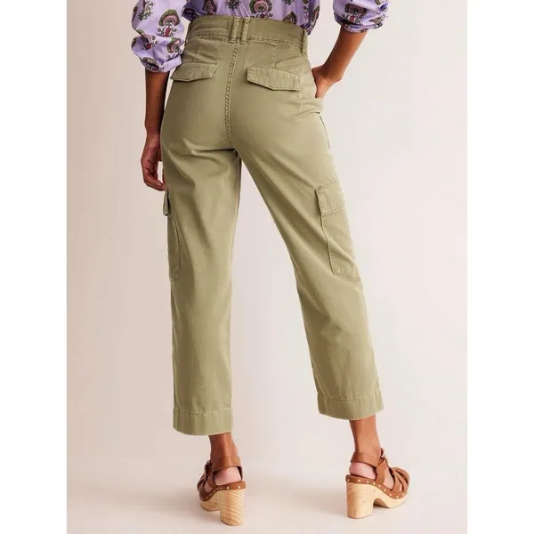 Boden Cargo Trousers Pants Size 10‎ Olive Green Patch Pockets High Waist - Image 2