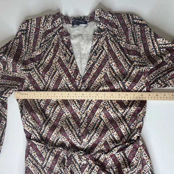 Veronica‎ Beard Georgia Belted Printed Cotton Mousseline Mini Shirt Dress Size 6 - Image 11