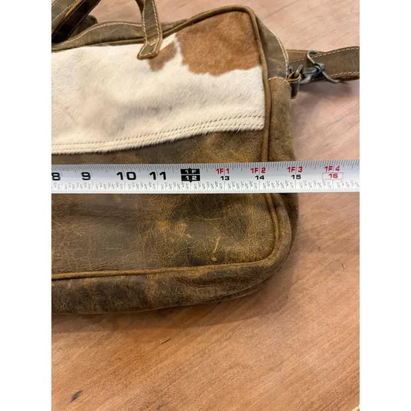 Myra bag Genuine Leather & Cowhide Laptop‎ Crossbody Western Bag Cowgirl Cowboy - Image 9