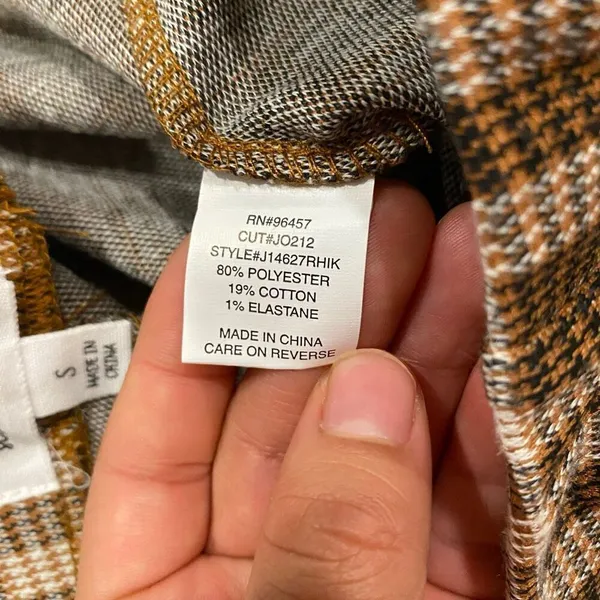 Stitch & Pine Brown Plaid Flare Pants Women’s Small Retro Bell Bottom Checkered - Image 8