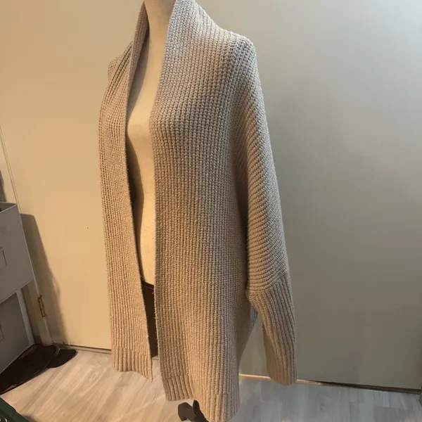 American eagle Aerie Beige Open-Front Cardigan knit sweater size large - Image 3
