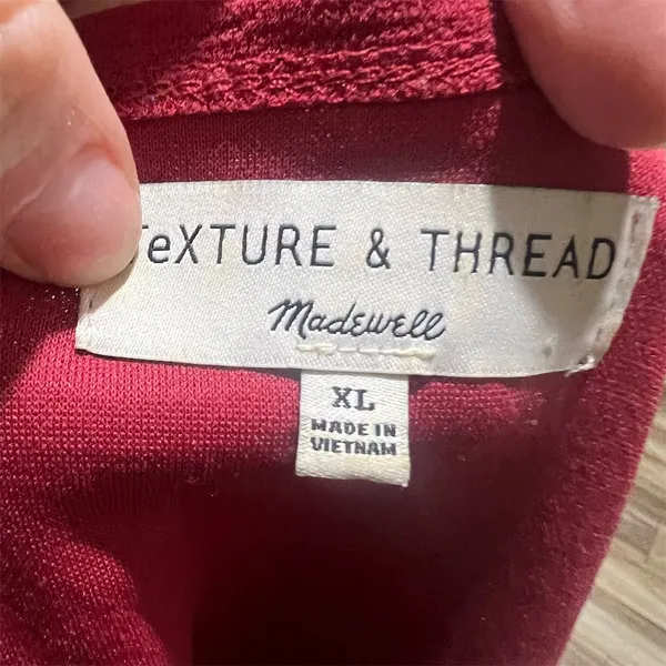 Madewell Women's XL Red V-Neck Wrap Blouse Long Sleeve Casual Top - Image 7