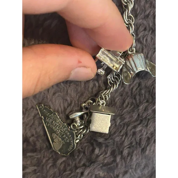S53 bracelet Kookoo golf Santa and more 925 sterling silver heavy 7.25 inch long - Image 4