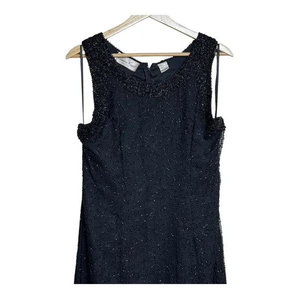 Laurence Kazar New York Beaded Maxi Dress Sleeveless silk Formal Evening Gown XL - Image 3