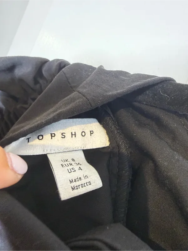 Topshop Black Puff-Sleeve Mini Dress - Image 4