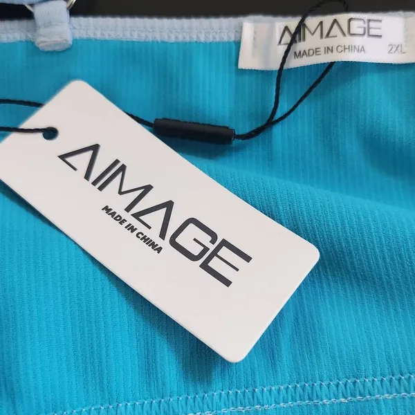 AI'MAGE Blue Bikini with Light Blue Trim and High Waist Bottoms NWT Size 2XL - Image 14