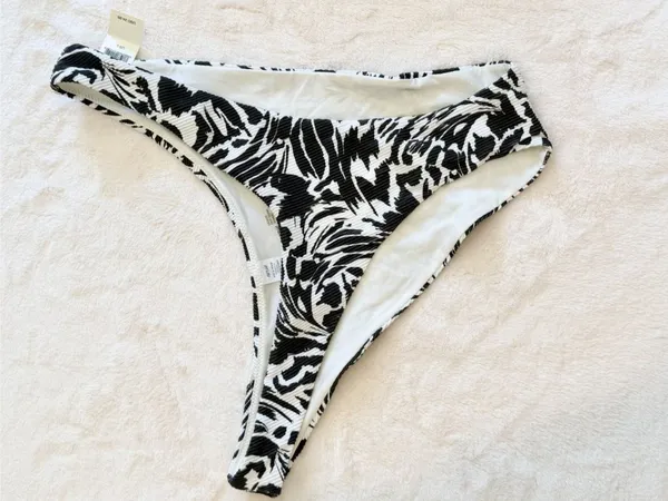 NWT Aerie Cheekiest Tropical High Cut Bikini Bottom - Size: Large - Image 2