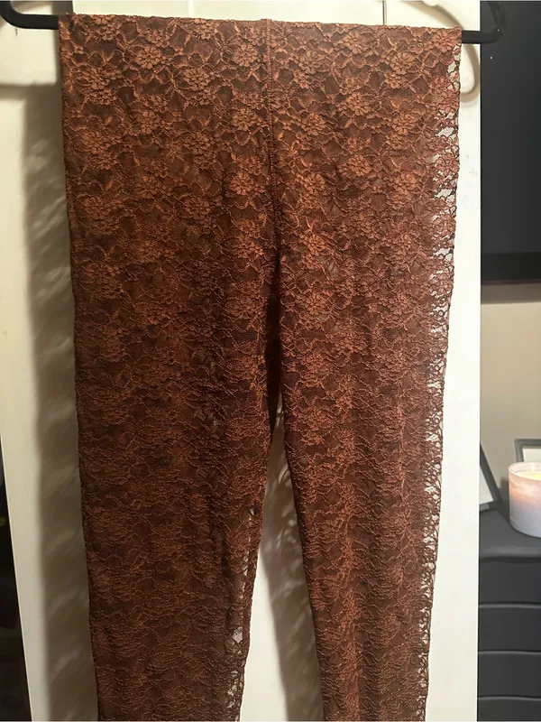 NWT Free People Lacey Daze Leggings- Wine Bord $48MSRP - Image 3