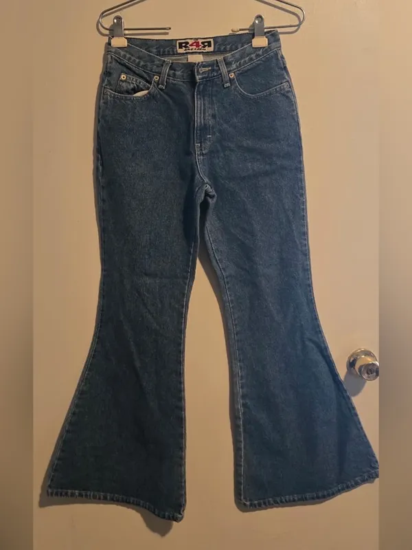 Rave 4 Real Deep Blue Flare Jeans Size 6 - Image 4