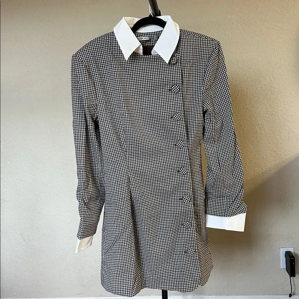 House of CB LEONI Brown Puppytooth Check Bodycon Mini Dress NWOT‎ Size XL - Image 4