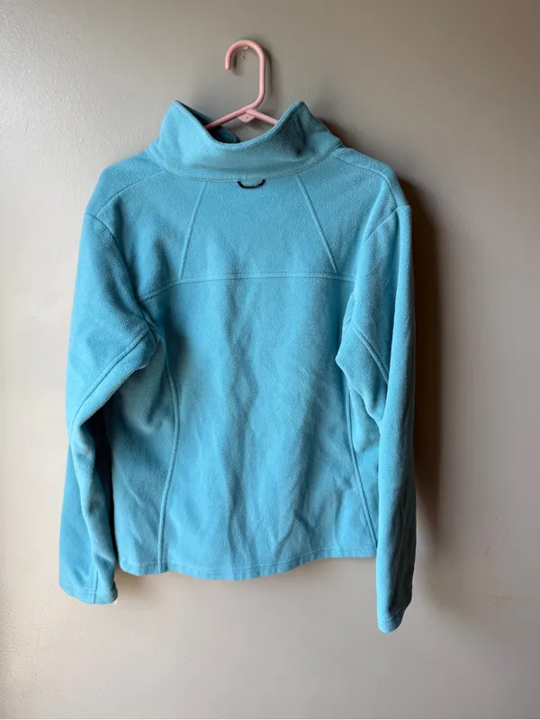 Columbia Aqua Blue Full Zip Fleece Jacket Women’s XL Soft Outdoor Cozy - Image 7