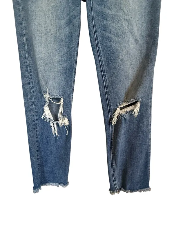 Vervet High Rise Straight Jeans Distressed Knee Raw Hem Women’s Size 26 - Image 3
