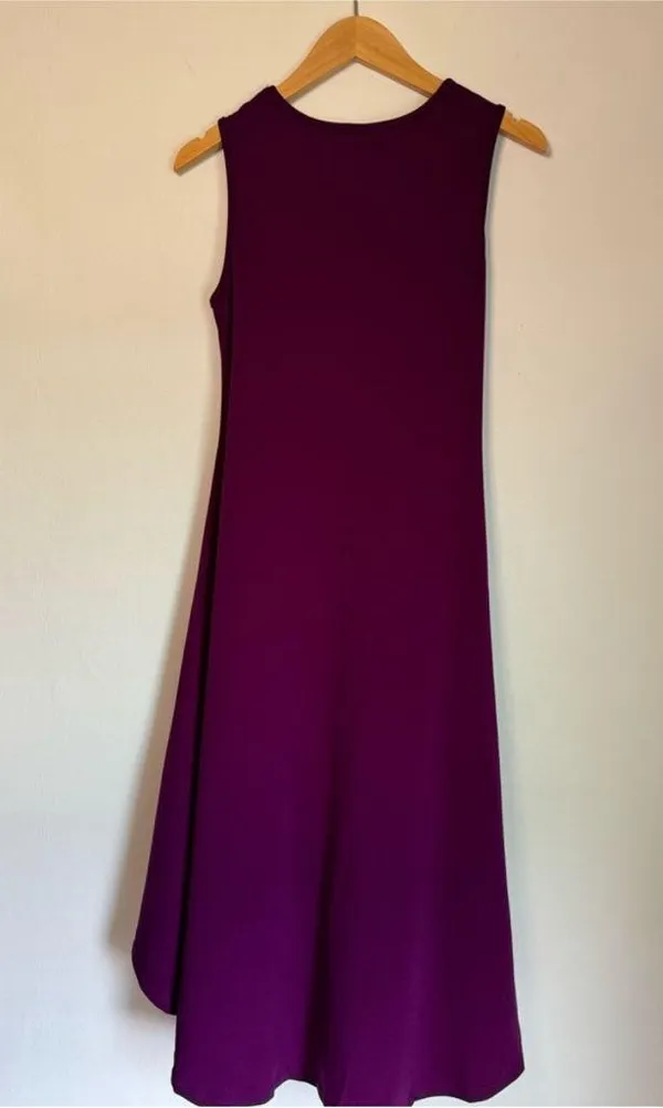 Flare and fit Dress detail on the side deep purple Medium NWT - Image 4