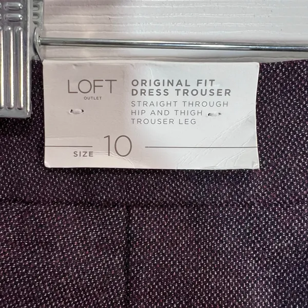 LOFT Original Fit Dress Trouser Woman's Size 10 Maroon Business Professional NWT - Image 8