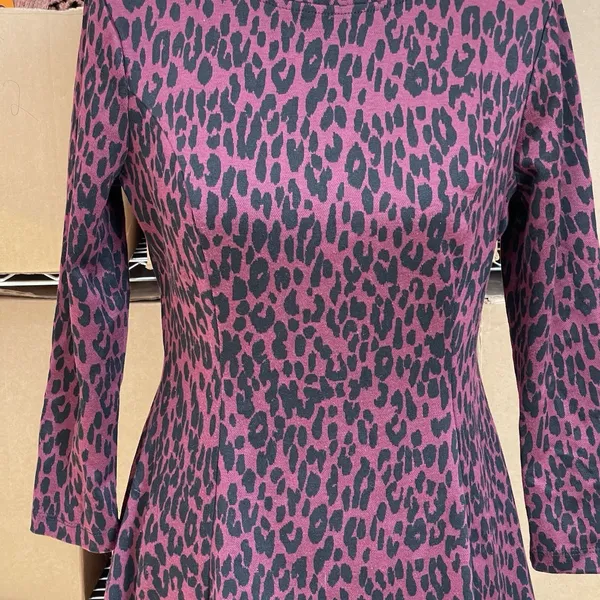 Beach Lunch Lounge Dress Sz Small Leopard Animal Print Safari Boho Fall Autumn - Image 8