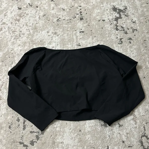 Abercrombie Best Dressed Black Sweetheart Crop Long Sleeve Blouse Size XXL - Image 2